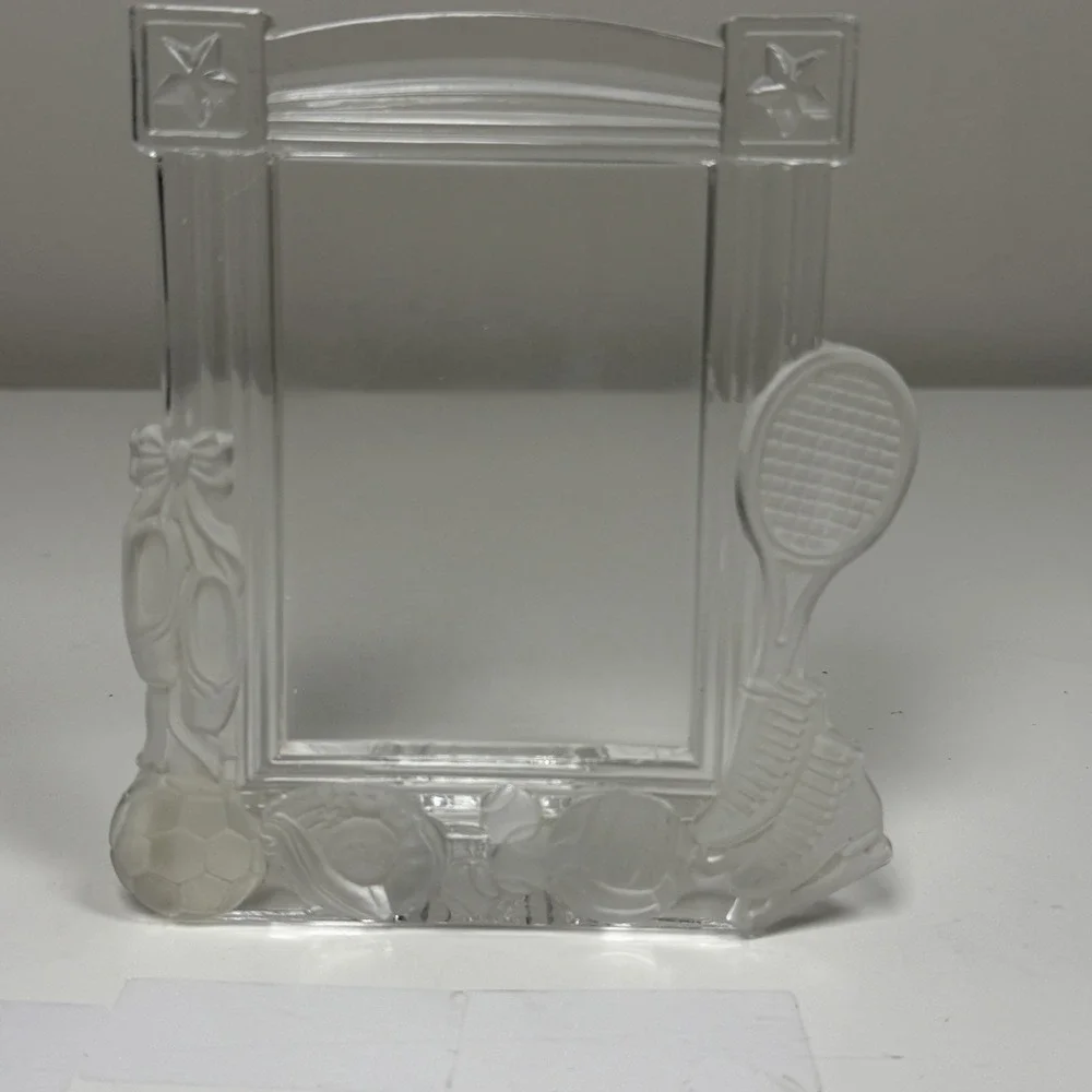 Princess House Moments of‎ Pride Lead Crystal Picture Frame Sports Tennis Soccer